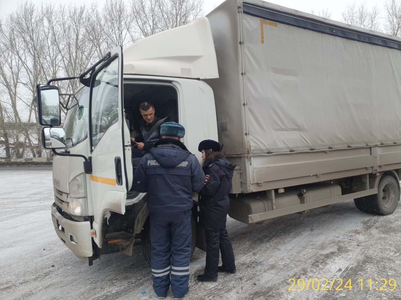 Совместный рейд на муниципальной дороге в г. Красноярске 29.02.2024